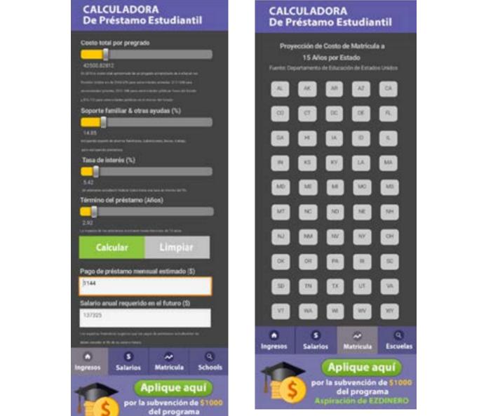 ezDinero Spanish Tuition Cost Calculator 