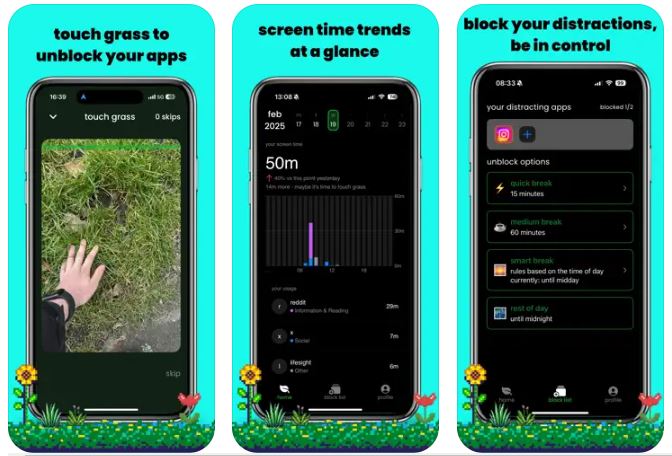 Touch Grass: Reduce Screentime